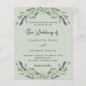 Papier Sage green lavender QR code RSVP budget mariage (Devant)