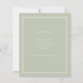 Papier Sage green monogram wreath wedding Save the Date  (Dos)