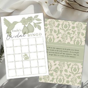 Papier Sage Green Perfect Pear Fête des mariées Bingo Jeu
