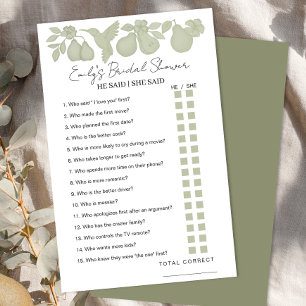 Papier Sage Green Perfect Pear Fête des mariées Il A Dit