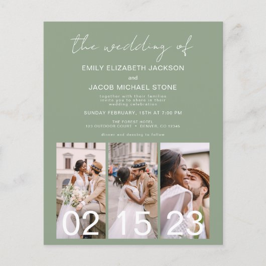 Papier Sage Green QR Code Calligraphie (Devant)