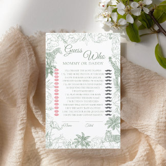 Papier Sage Green Safari Jungle Animals Mommy Daddy Game