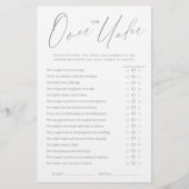Papier Sage green script Over or Under nuptiale (Devant)