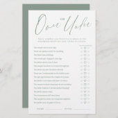 Papier Sage green script Over or Under nuptiale (Devant / Derrière)