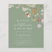 Papier Sage Green Un Petit Baby shower Fleur sauvage (Devant)