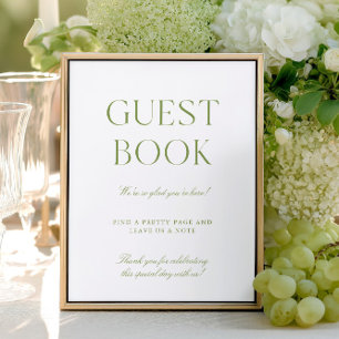 Papier Sage Green & White Mariage Livre d'or