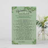 Papier Sage Greenery Bridal Shower Would She Rather Game (Debout devant)