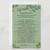 Papier Sage Greenery Bridal Shower Would She Rather Game (Devant)