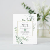 Papier Sage Greenery Eucalyptus Mariage BUDGET Invitation (Debout devant)