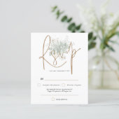 Papier Sage Mariage Budget Sage Gold Script RSVP (Debout devant)