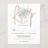 Papier Sage Mariage Budget Sage Gold Script RSVP (Devant)