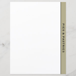Papier Sage noir et blanc Recette Divider Tarte et pâti