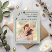 Papier Sage Photo Graduation Party Save the Date card