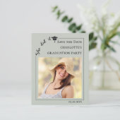 Papier Sage Photo Graduation Party Save the Date card (Debout devant)