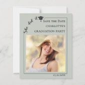 Papier Sage Photo Graduation Party Save the Date card (Devant)