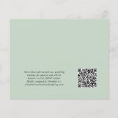 Papier Sage Photo QR Code Mariage Réception Invitation (Dos)