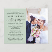 Papier Sage Photo QR Code Mariage Réception Invitation (Devant)