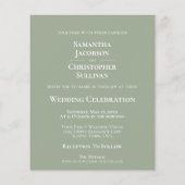 Papier Sage simple Vert BUDGET Mariage Photo Invitation (Dos)