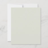 Papier Sage vert argenté faire-part de mariage (Dos)