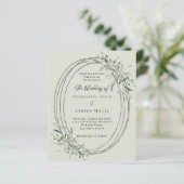 Papier Sage vert argenté faire-part de mariage (Debout devant)