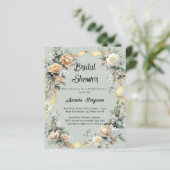 Papier Sage vert fleurons jaunes nuptiale invitation à la (Debout devant)