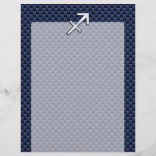 Papier Sagittarius Zodiac Sign on Blue Carbon Fibre Style