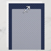 Papier Sagittarius Zodiac Sign on Blue Carbon Fibre Style (Devant / Derrière)