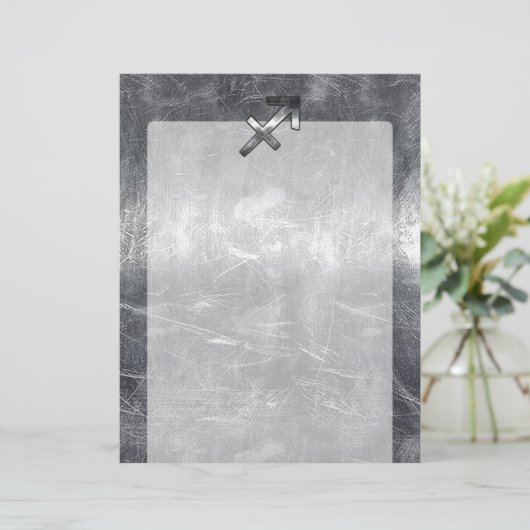 Papier Sagittarius Zodiac Silver Distour Steel look (Debout devant)