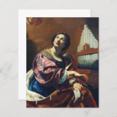Papier Saint Cecilia par Simon Vouet (Devant / Derrière)