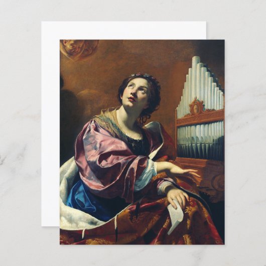 Papier Saint Cecilia par Simon Vouet (Devant / Derrière)