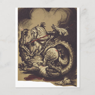 Papier Saint George assassiner le dragon