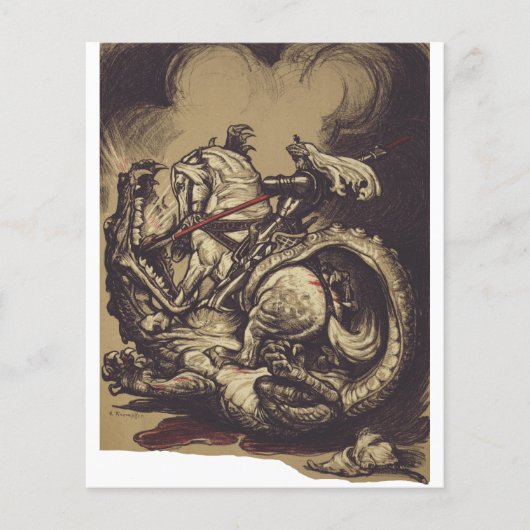 Papier Saint George assassiner le dragon (Devant)