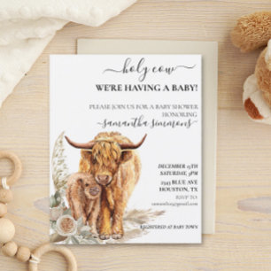 Papier Saint-Vache Highland Calf Baby shower Boho Budget