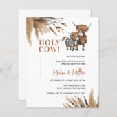 Papier Saint-Vache Pampas Rustique Baby shower agricole I (Devant / Derrière)