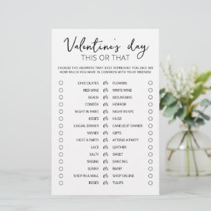 Papier Saint Valentin Ce ou ce jeu Editable jeu