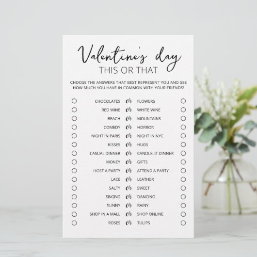 Papier Saint Valentin Ce ou ce jeu Editable jeu (Debout devant)