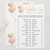 Papier Saint Valentin Ce ou ce jeu Editable jeu (Devant / Derrière)