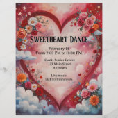 Papier Saint Valentin Coeurs et fleurs dans les nuages Da (Devant)