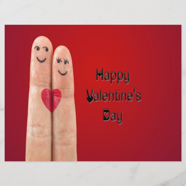 Papier Saint-Valentin des doigts heureux (Devant)