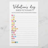 Papier Saint Valentin Emoji Pictionary jeu avec réponses (Devant)