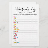 Papier Saint Valentin Emoji Pictionary jeu avec réponses (Devant / Derrière)