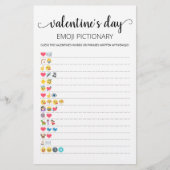 Papier Saint Valentin Emoji Pictionary jeu avec réponses (Devant)