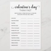 Papier Saint Valentin Pensez vite, pensez rapide jeu de f (Devant)