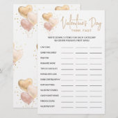 Papier Saint Valentin Pensez vite, pensez rapide jeu de f (Devant / Derrière)