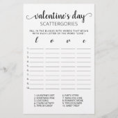 Papier Saint Valentin Scattergories jeu modifiable (Devant)