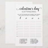 Papier Saint Valentin Scattergories jeu modifiable (Devant / Derrière)