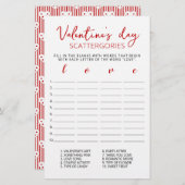 Papier Saint Valentin Scattergories jeu modifiable (Devant / Derrière)