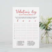 Papier Saint Valentin Scattergories jeu modifiable (Debout devant)