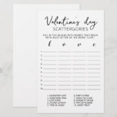 Papier Saint Valentin Scattergories jeu modifiable (Devant / Derrière)