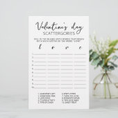 Papier Saint Valentin Scattergories jeu modifiable (Debout devant)